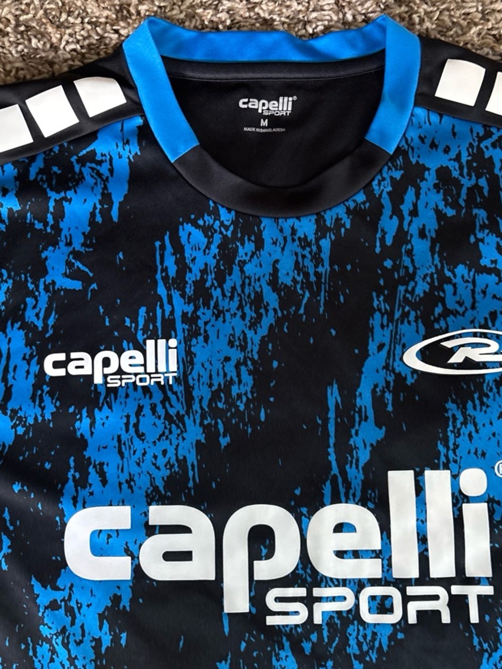 Capelli of New York Black and Blue Graphic Athletic Jersey - Picture 2 of 4